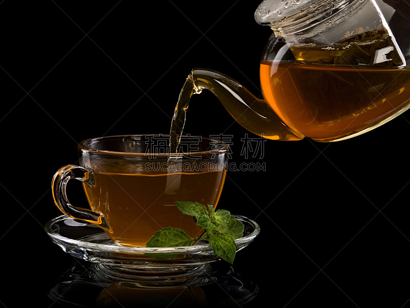 绿茶,杯,饮料,背景分离,红茶,茶碟,膳食,图像,茶壶,叶子