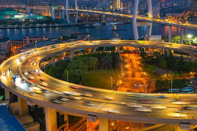 夜晚,高架道路,交通,公路,交通方式,现代,建筑业,商业金融和工业,立交桥,河流