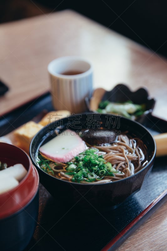 荞麦面,汤,背景,木制,亚洲,传统,有机食品,筷子,热,鱼糕