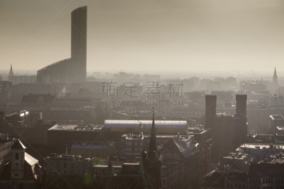 弗罗克劳,全景,城市生活,波兰,黄昏,著名景点,户外,天空,建筑,晴朗