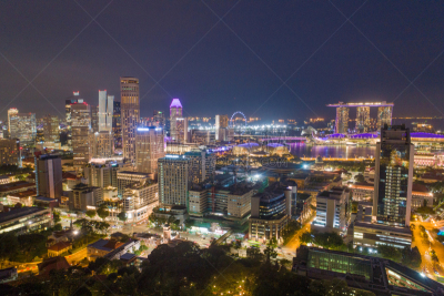 新加坡市,城市天际线,航拍视角,游艇码头,滨海湾 ,金融,全景,横截面,全部,建筑外部