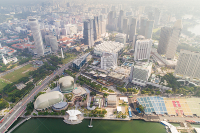 都市风景,新加坡市,城市天际线,航拍视角,市区,中环,宽的,天空,克拉码头,水平画幅