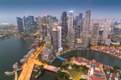 都市风景,新加坡市,航拍视角,市区,城市天际线,宽的,中环,商务旅行,水平画幅,新加坡