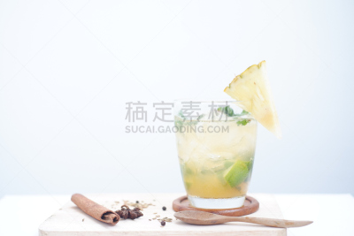 莫吉托,菠萝,绿薄荷,热带气候,泰国,果汁,苏打水,水果,伏特加,调酒师