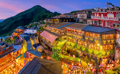 古老的,都市风景,街道,顶部,美,水平画幅,山,夜晚,传统,曙暮光