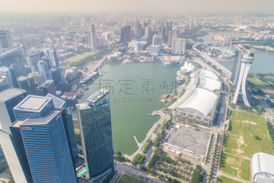 都市风景,新加坡市,城市天际线,航拍视角,市区,中环,宽的,天空,夜晚,市区路