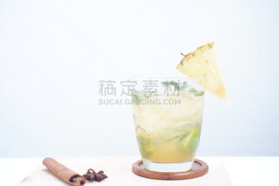 莫吉托,菠萝,绿薄荷,热带气候,泰国,果汁,苏打水,水果,伏特加,调酒师
