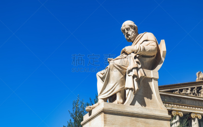 希腊,雕像,雅典大学,前面,人类居住地,哲学家,复古风格,古典式,户外,建筑