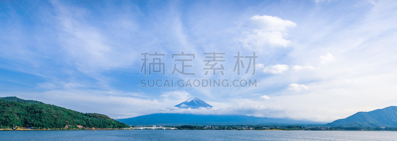 富士山,白昼,全景,山,夏天,天空,日本,火山,蓝色,云景