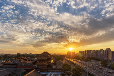 北京,交通,雍和宫,市区路,前灯,尾灯,云景,黄昏,公路,现代