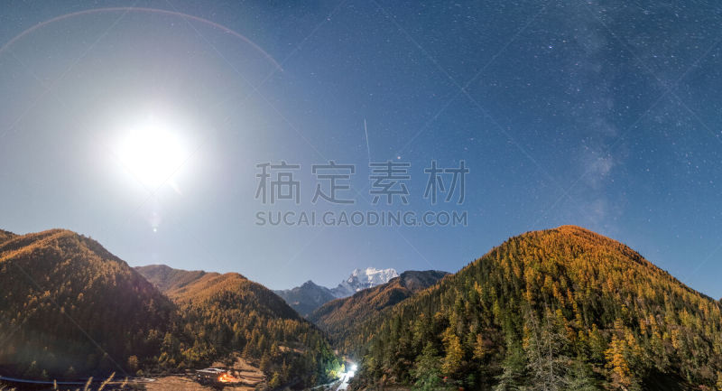 松木,风景,月亮,森林,银河系,星迹,山,国内著名景点,视角,旅途