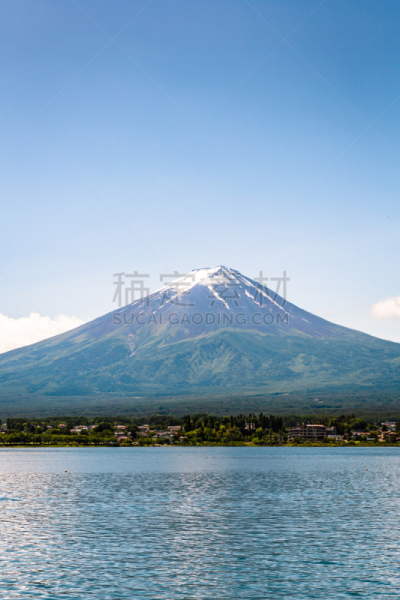 富士山,夏天,天空,日本,火山,山,白昼,蓝色,美原,雪山