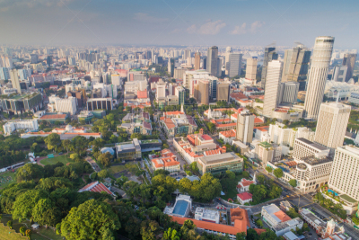 都市风景,新加坡市,城市天际线,航拍视角,市区,中环,宽的,天空,夜晚,市区路