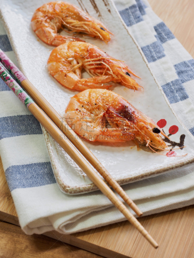 虾,东方食品,垂直画幅,形状,韩国食物,传统,古老的,海产,健康,油煎虾面