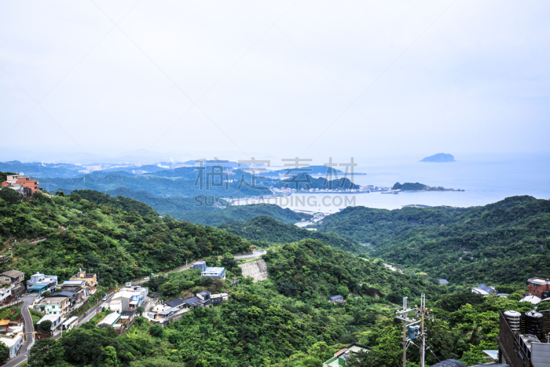 旅游目的地,水平画幅,山,无人,乡村,九份,户外,海洋,都市风景,著名景点