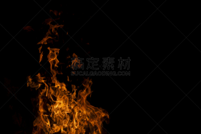 热,橙色,红色,火,火焰,抽象,黑色背景,火花,燃烧,生长