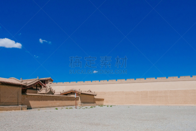 天空,建筑,蓝色,围墙,嘉峪关市,传统,在下面,山口,纪念碑,水平画幅