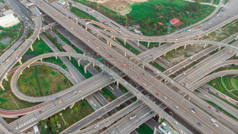公路,无人机,高峰时间,都市风景,在上面,航拍视角,顶部,,摄像机拍摄角度,夜晚