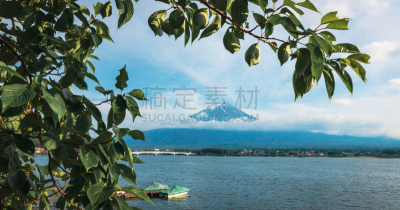 富士山,白昼,全景,山,夏天,天空,日本,火山,蓝色,云景