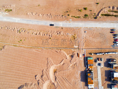 在上面,建筑业,航拍视角,路,乡村路,汽车,无人机,沙子,行动,飞
