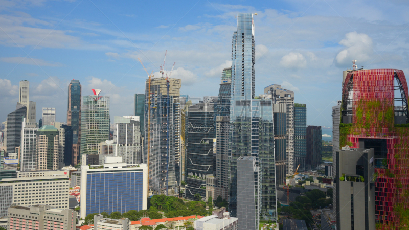 View of The skyline of Singapore downtown CBD