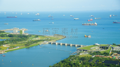 View of The skyline of Singapore downtown CBD