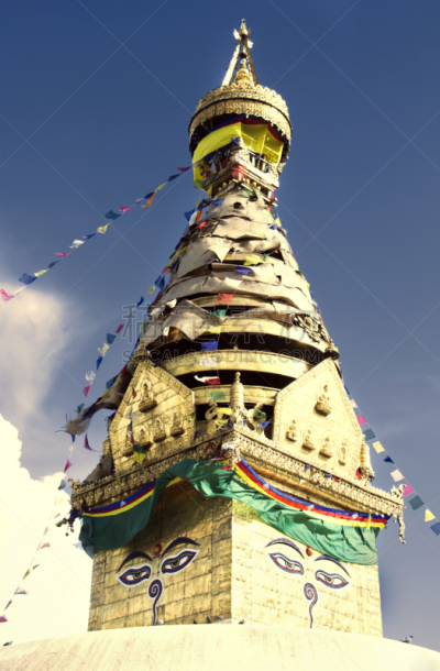 佛塔,苏瓦扬布拿佛塔,加德满都,尼泊尔,猴庙,垂直画幅,天空,灵性,云