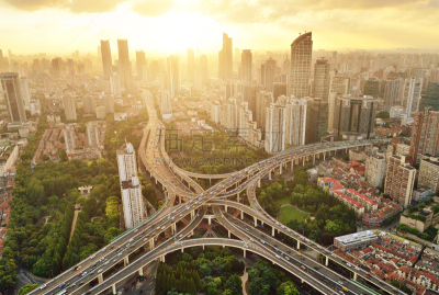 交通,高架桥,上海,汽车,公路,现代,色彩鲜艳,户外,建筑,高峰时间