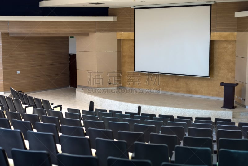 会议中心,商务,空的,现代,走廊,舞台,研究会,座位,会议,投影屏幕