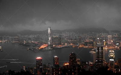 Hong Kong cityscape by night
