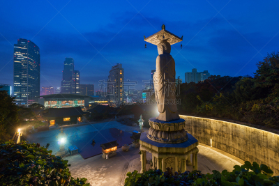Bongeunsa Temple in the Gangnam District of Seoul, Korea.