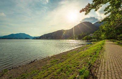 白昼,山,夏天,云景,云,黄昏,公园,池塘,林区,富士山