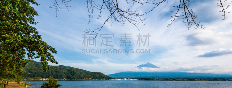 富士山,白昼,全景,山,夏天,天空,日本,火山,蓝色,云景