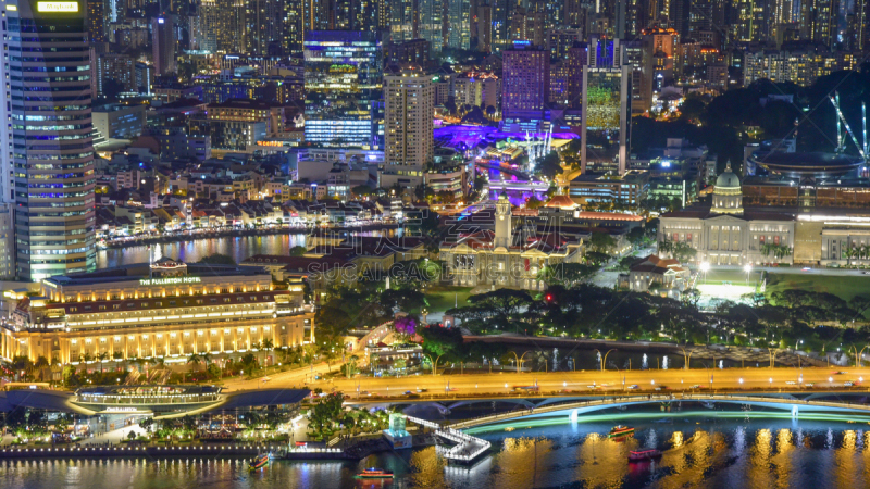 View of The skyline of Singapore downtown CBD