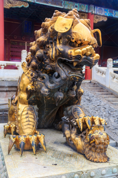 故宫,狮子,北京,金叶,名声,黄金,门厅,国际著名景点,明朝风格,垂直画幅