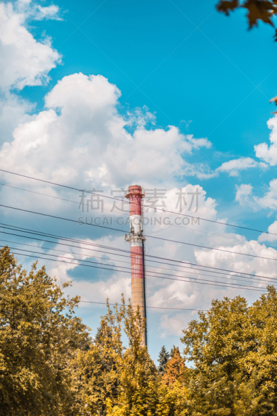 发电站,烟囱,商务,波兰,温室气体,环境,浓烟,烟雾,商业金融和工业