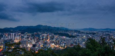 国际著名景点,韩国,未来,都市风景,首尔,夜晚,活力,城市生活,暗色,黄昏