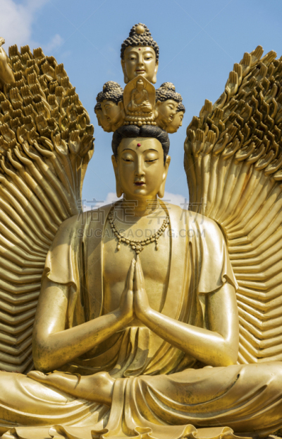 佛,神,观音菩萨,似人脸,金色,黄金,远古的,著名景点,禅宗,传统