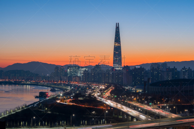 韩国,城市天际线,首尔,商务,照明设备,交通,迅速,现代,著名景点,朝鲜半岛