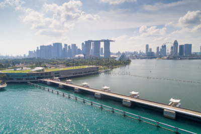 新加坡市,航拍视角,游艇码头,滨海湾 ,城市天际线,横截面,公亩,建筑外部,全部,金融