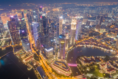 新加坡市,城市天际线,航拍视角,游艇码头,滨海湾 ,金融,全景,横截面,全部,建筑外部