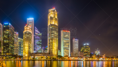 市区,夜晚,新加坡,滨水,闪亮的,在上面,苹果核,新加坡河,活力,周末活动