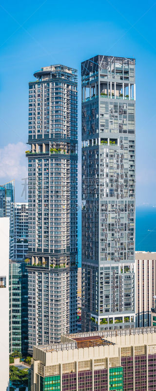 未来,公寓,滨海湾 ,新加坡,从上面看过去,海洋,蓝色,垂直画幅,高视角,夏天
