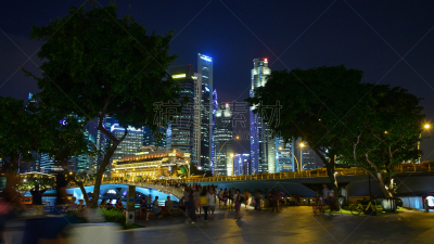 View of The skyline of Singapore downtown CBD