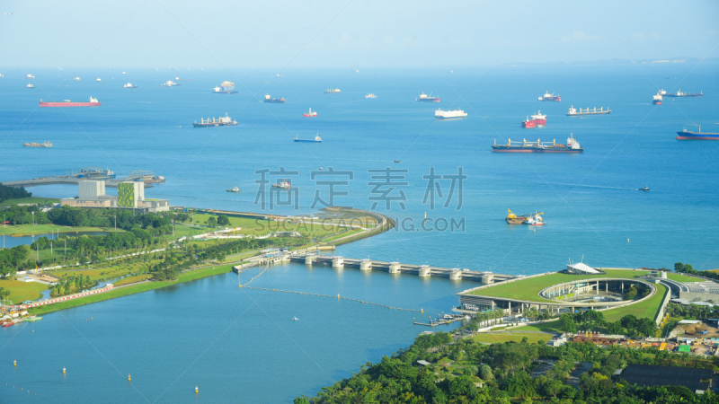 View of The skyline of Singapore downtown CBD