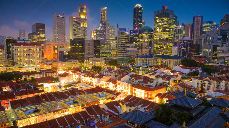 View of The skyline of Singapore downtown CBD