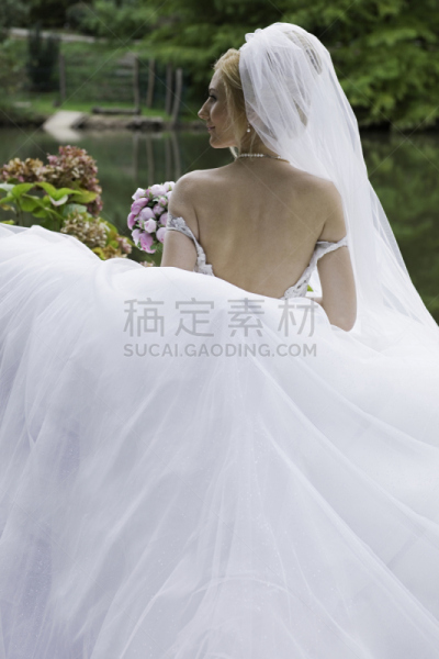 背面视角,新娘,土耳其,妻子,浪漫,肖像,仅女人,幸福,婚纱,自然