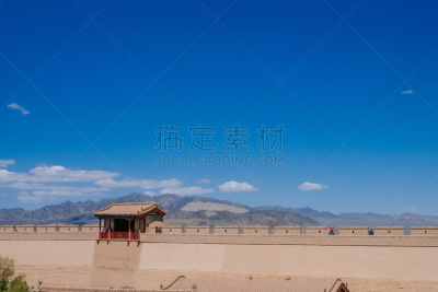 天空,传统,亭台楼阁,蓝色,围墙,嘉峪关市,在下面,山口,纪念碑,水平画幅