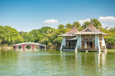 亭台楼阁,著名景点,桥,中山,公园,纪念碑,水平画幅,符号,鸟类,古老的