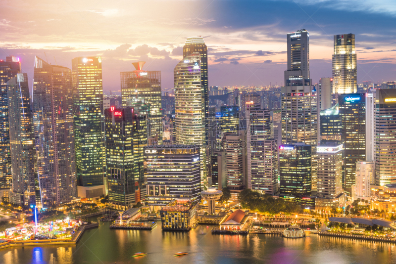 View of The skyline of Singapore downtown CBD